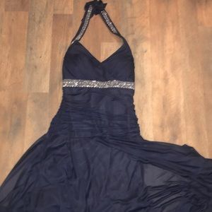 Studded jeweled prom dress